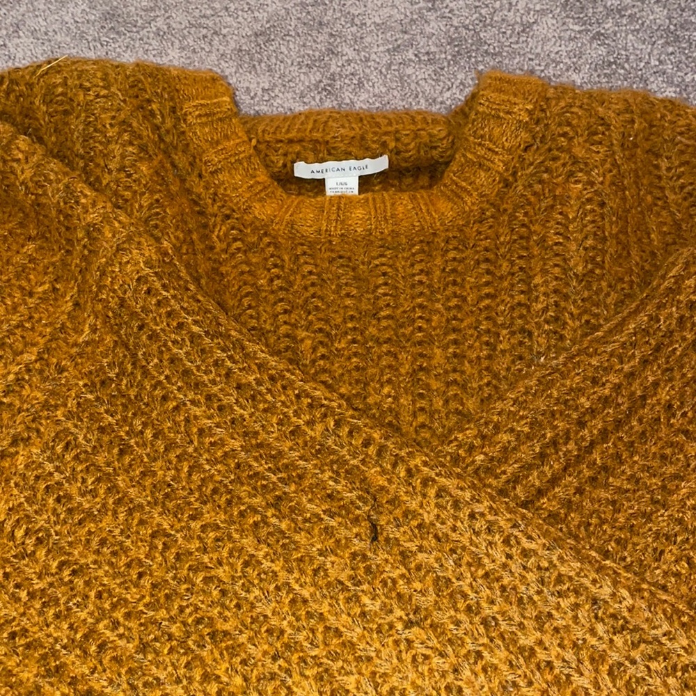 Waffle knot crop sweater